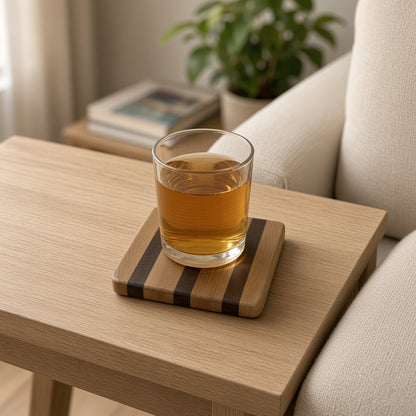 Animate | Cherry & Walnut Coasters, Set of 4