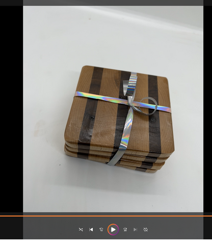 Animate | Cherry & Walnut Coasters, Set of 4
