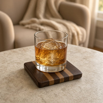 Animate | Cherry & Walnut Coasters, Set of 4